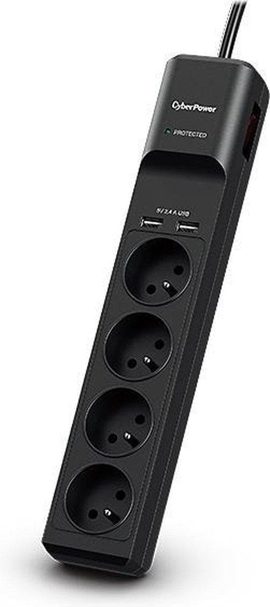 CyberPower Tracer III P0420SUD0-FR ylijännitesuoja musta 4 AC pistorasia(a) 200 - 250 V 1,8 m