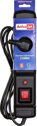 Miniatyrbillede 3 af 3: Activejet COMBO 3GN 3M sort strømskinne med ledning