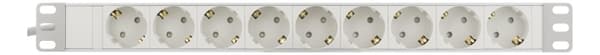 DELTACO power outlet, 9xCEE 7/4, 1xCEE 7/7, pet-protected, 2m, white