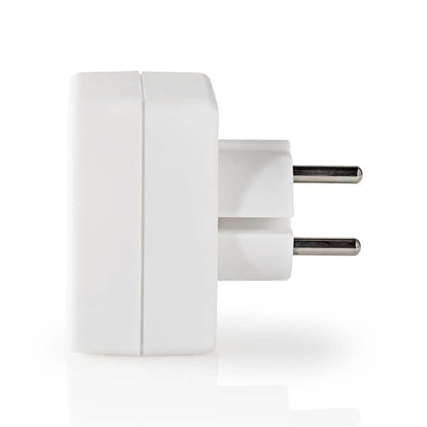Nedis Strømstik Splitter | Type F (CEE 7/7) | 250 V AC 50 Hz | France / Type C (CEE 7/16) | 250 V AC 50/60 Hz | 2.5 A | 1700 W | Hvid
