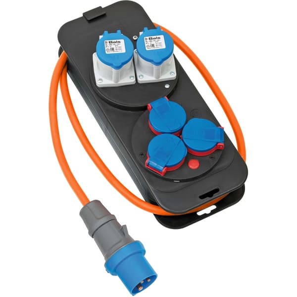 brennenstuhl Campingfordelingsboks med CEE plugg / Brennenstuhl strømfordeler 16A for camping og permanent utendørs bruk IP44 (Camping strømfordeler m