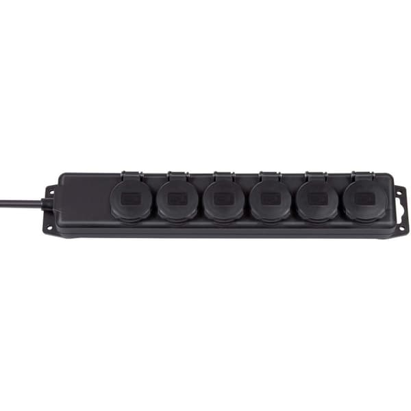 brennenstuhl Grendosa 6-Way 2.00 m Svart - Jordad Kontakt TYPE F