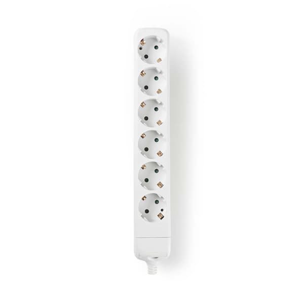 Nedis Udvidelse Socket | Stikprop med sidebens jord / Type F (CEE 7/7) | 6-vejs | 3680 W | 16 A | Slags jordforbindelse: Sidekontakter | 230 V AC 50/6
