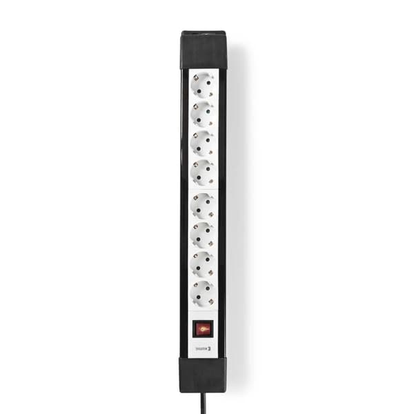 Nedis Extension Socket | Jordet kontakt / Type F (CEE 7/7) | 8-veis | 3.00 m | 3680 W | 16 A | Type av jording: Sidekontakter | 230 V AC 50/60 Hz | Ut