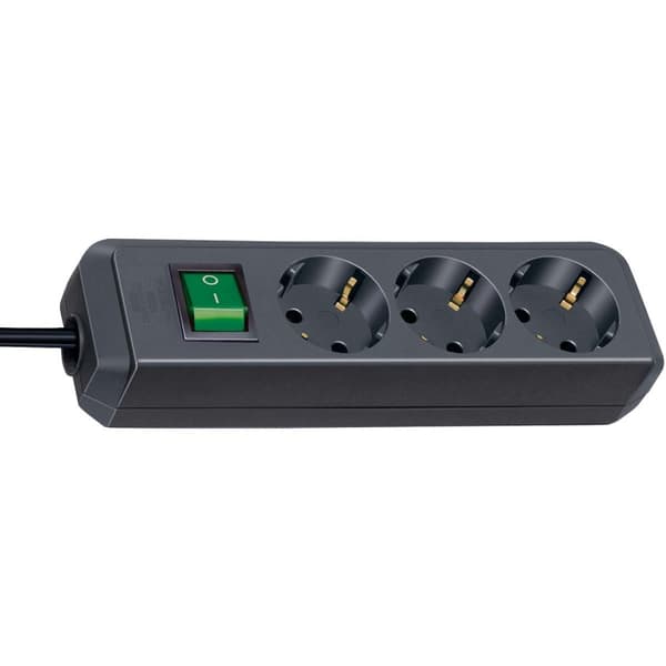 brennenstuhl Eco-Line med afbryder 3-vejs sort 1,5 m H05VV-F 3G1.5