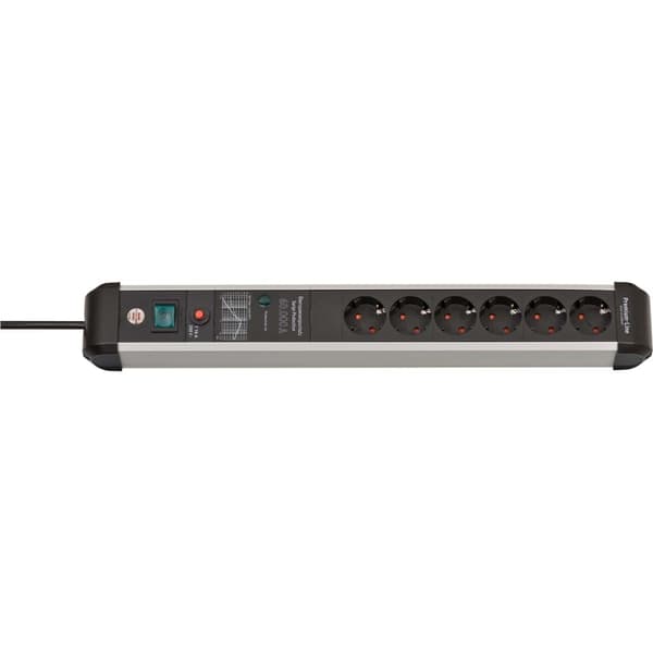 brennenstuhl Premium-Protect-Line 60.000A stikkontakt med overspenningsvern 6-veis 3m H05VV-F 3G1.5