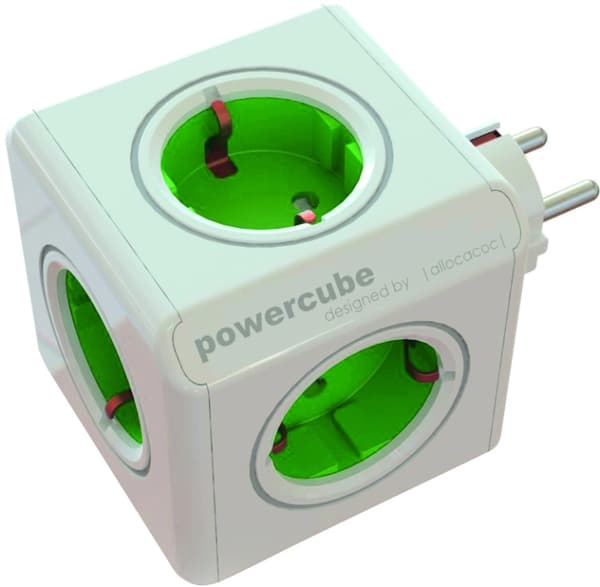 Allocacoc PowerCube Original, strømskinne med 5x CEE 7/4, 1xCEE 7/7 t