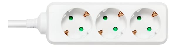 DELTACO GT-0302 Stikdåse 3-stik 16A Hvid 5m