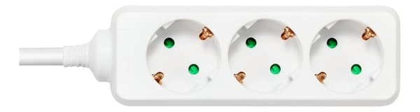 DELTACO GT-0302 Stikdåse 3-stik 16A Hvid 5m