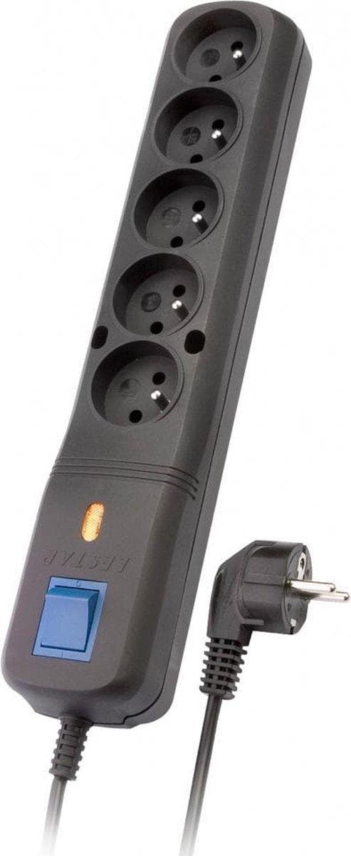 LESTAR LV530W 2,5M ylijännitesuoja musta, harmaa 5 AC pistorasia(a) 2,5 m
