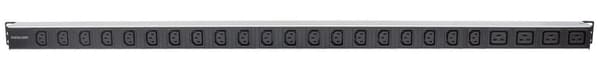 Intellinet Vertical Rackmount 24-lähtöinen virranjakoyksikkö (PDU), 20 x C13 ja 4 x lähtö C19, irrotettava virtakaapeli, takana oleva C20-tulo