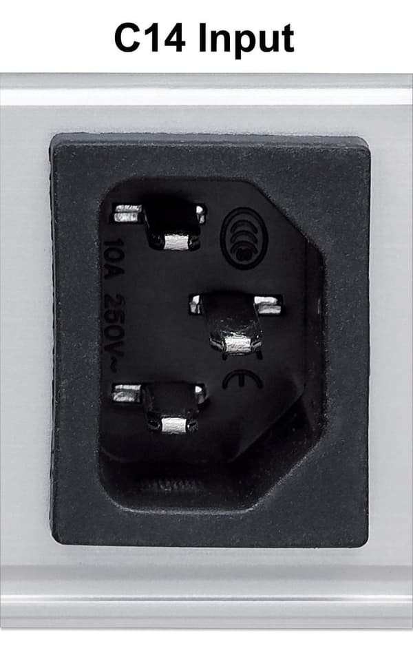 Intellinet Vertical Rackmount 24-lähtöinen virranjakoyksikkö (PDU), 20 x C13 ja 4 x lähtö C19, irrotettava virtakaapeli, takana oleva C20-tulo