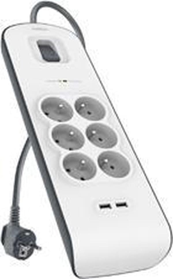 Belkin BSV604ca2m Hvid 6 AC-udtag 2 m