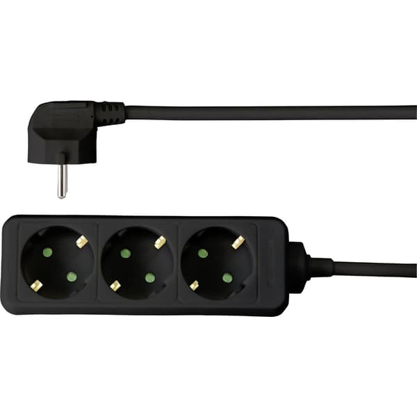 Sygonix SY-4890978 Grenuttag Svart Skyddskontakt 1 st
