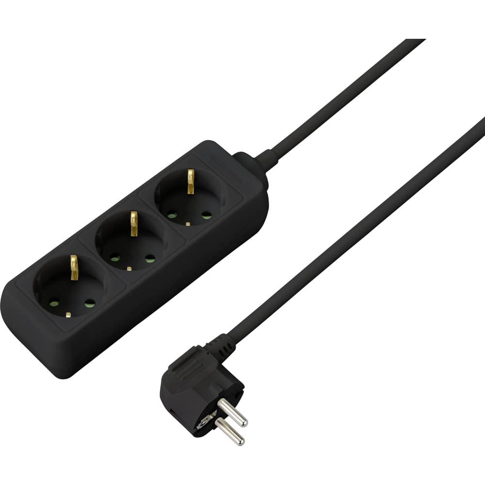 Sygonix SY-4890978 Grenuttag Svart Skyddskontakt