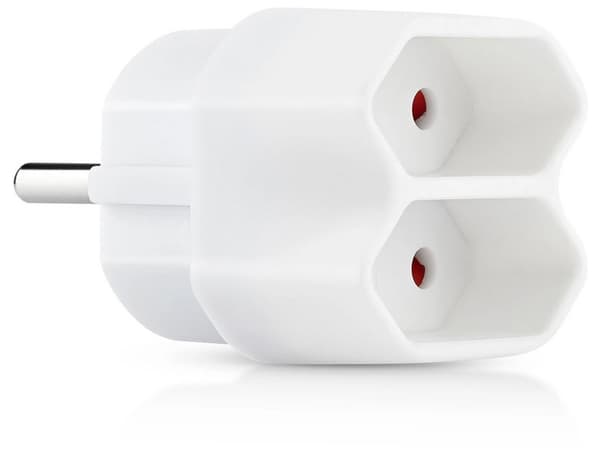 Splitterstik 2-vejs EU, Adapter med 2 stikkontakter