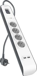 Miniatyrbillede 1 af 5: Belkin BSV401VF2M overspændingsbeskytter Hvid 4 AC-udtag 2 m