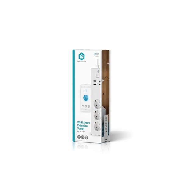 Nedis SmartLife Jatkojohto | Wi-Fi | 3x Maadoitettu virtaliitin (CEE 7/3) / 4 x USB | 16 A | 3680 W | 1.80 m | -10 - 40 °C | Android™ / IOS | Valkoine
