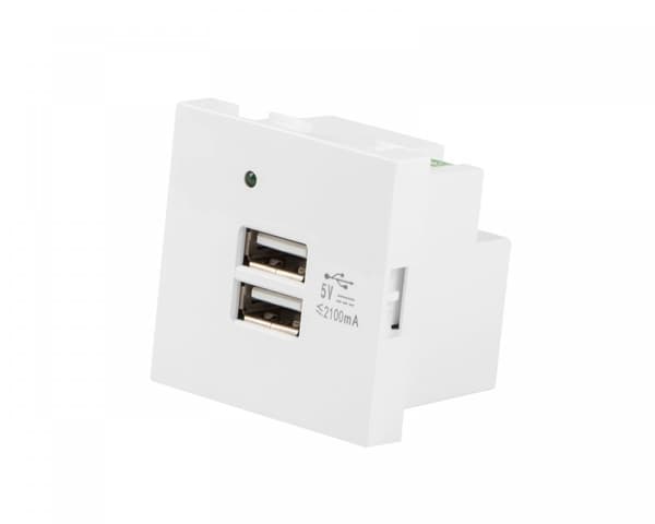 AC Vägguttag USB - Vit Vit