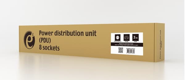 Gembird EG-PDU-014-FC14 strømfordelingsenhed (PDU) 8 stikkontakter 1U sort