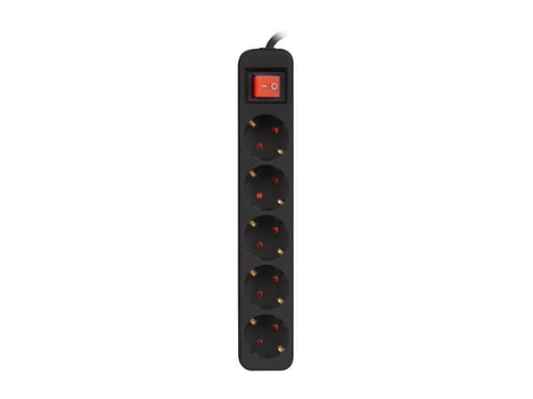 Listwa przedłużacz 1,5m 5x230 V  PS1-05F-0150-BK