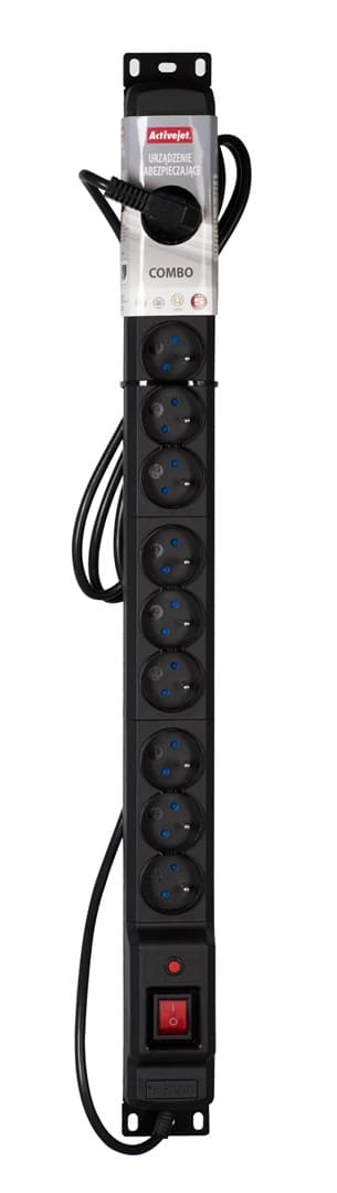 Activejet COMBO 12 stikdåse strømskinne 1,5m sort