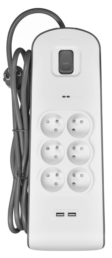 Belkin BSV604ca2m Hvid 6 AC-udtag 2 m