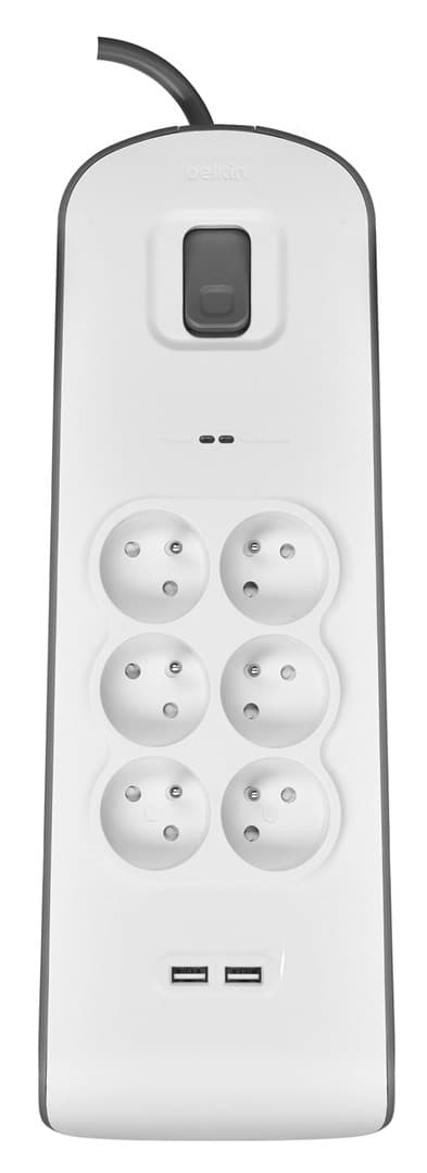 Belkin BSV604ca2m Hvid 6 AC-udtag 2 m