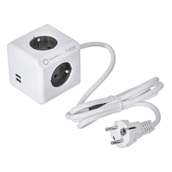 Allocacoc PowerCube Extended USB E(FR), 1,5 m strömförlängning 4 AC-uttag
