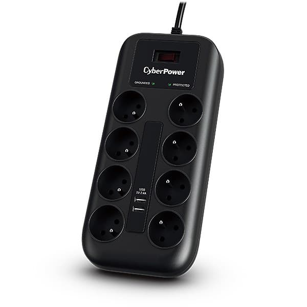 CyberPower Tracer III P0820SUF0-FR overspændingsbeskytter Sort 8 AC-udtag 200 - 250 V 1,8 m