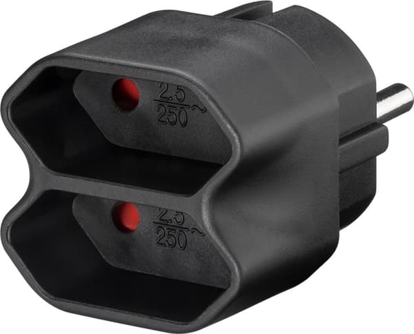 Goobay Adapter för uttag kompakt adapter med två eurouttag