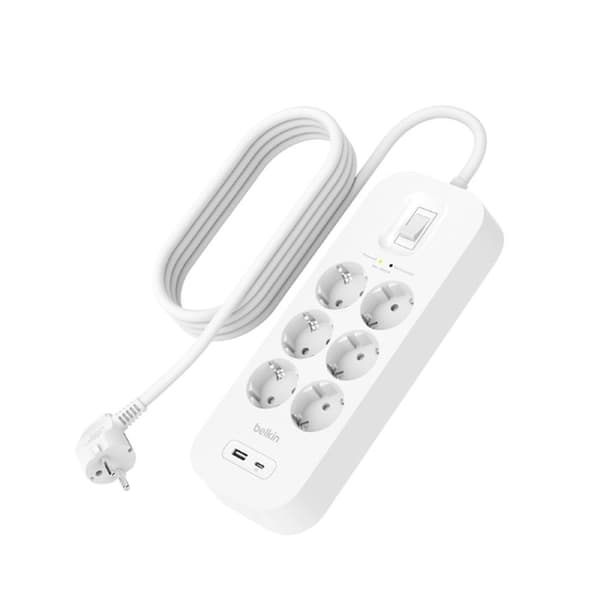 Belkin Connect White 6 stikkontakt(er) 2 m