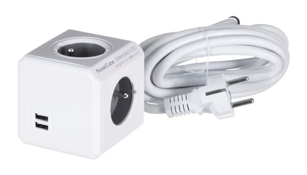 Allocacoc PowerCube Extended USB E(FR), 3 metrin laajennus 4 vaihtovirtapistorasiaa