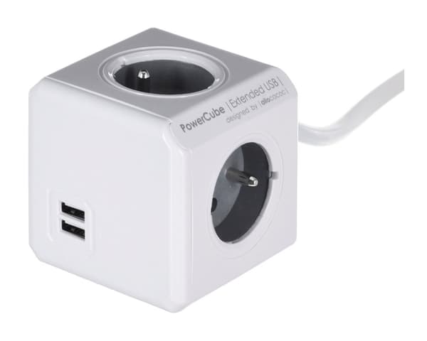 Allocacoc PowerCube Extended USB E(FR), 3m strømforlænger 4 AC-udtag(er)