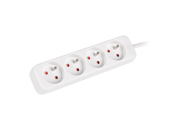 Listwa zasilająca 1,5m, biała, 4 gniazda, kabel wykonany z pełnej miedzi