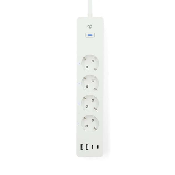 Nedis SmartLife Stikdåse | Wi-Fi | 2x USB-A / 2x USB-C™ / 4x plug with earth contact (CEE 7/3) | 16 A | 3680 W | 2.00 m | 0 - 55 °C | Android™ / IOS |