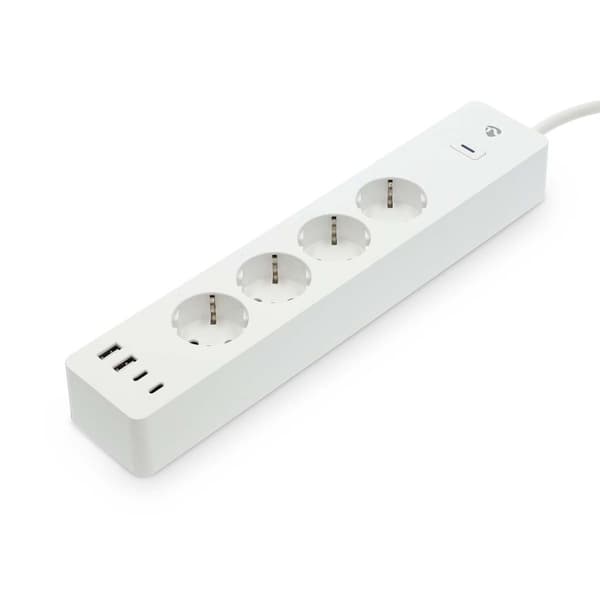 Nedis SmartLife Stikdåse | Wi-Fi | 2x USB-A / 2x USB-C™ / 4x plug with earth contact (CEE 7/3) | 16 A | 3680 W | 2.00 m | 0 - 55 °C | Android™ / IOS |