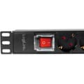 Miniatyrbilde 4 av 8: LogiLink 8-veis strømfordelingsenhet med bryter for 19" rack U1 Black