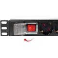 Miniatyrbilde 5 av 8: LogiLink 8-veis strømfordelingsenhet med bryter for 19" rack U1 Black