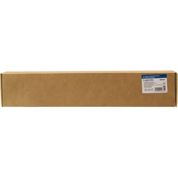 LogiLink 8-veis strømfordelingsenhet med bryter for 19" rack U1 Black