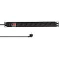 Miniatyrbilde 1 av 8: LogiLink 8-veis strømfordelingsenhet med bryter for 19" rack U1 Black