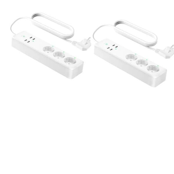 Wifi Smart Stikdåse Strømfordeler, 3 AC Stik, 4 USB Porte,1 PC-EU version, 220V 2 PCS-EU Version