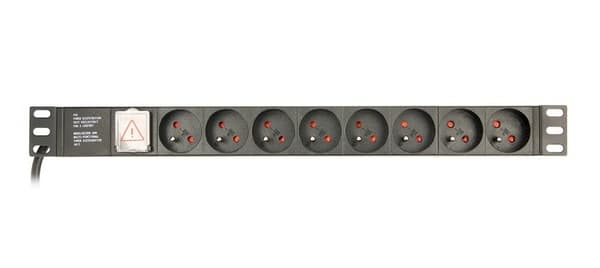 Gembird EG-PDU-014-FC14 strømfordelingsenhed (PDU) 8 stikkontakter 1U sort Sort