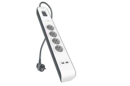 Belkin BSV401CA2M overspændingsbeskytter Sort, Hvid 4 AC-stikkontakt(er) 2 m