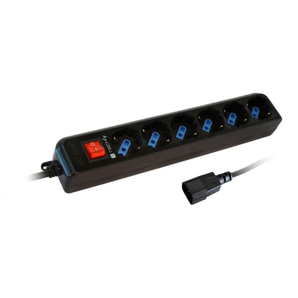 Techly Power Strip 6 fatninger Sort med VDE-stik IUPS-PCP-6V