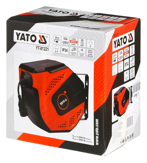 Yato YT-81221 ledningsrulle 1 stikkontakt(er) 20 m