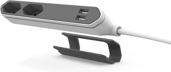 PowerBar USB flad strømstik 2 stik 2 USB-porte 5V 2.1A