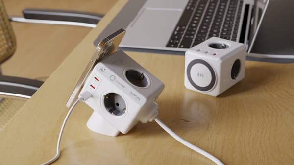 PowerCube PD USB-C 80W 3 Type A-stik 3 Type C-stik Trådløs opladning 15W