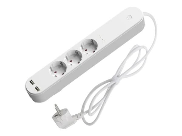 Denver SHP-310U Smart strømstrip 3-stik 16A Hvid