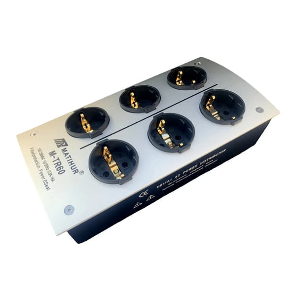AC-strömfördelare, 6 uttag, EMI-filterteknik,M-TR60, EU-kontakt